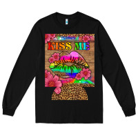 Black lgbtq kiss me  can cooler Long Sleeve Tee - HRA Design Shop