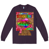 Plum lgbtq kiss me  can cooler Long Sleeve Tee - HRA Design Shop