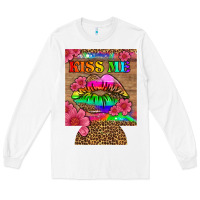 White lgbtq kiss me  can cooler Long Sleeve Tee - HRA Design Shop
