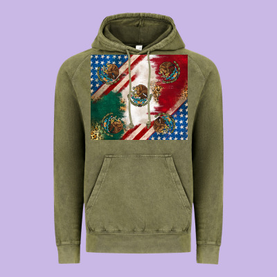 American With Mexican Flag Vintage Hoodie Designed By Ranaportraitstore