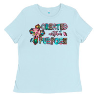 Baby Blue created with a purpose Ladies Tee - AdoDesignShop