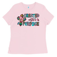 Bubblegum Pink created with a purpose Ladies Tee - AdoDesignShop