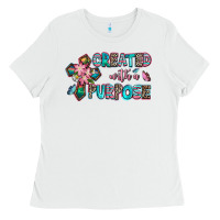 White created with a purpose Ladies Tee - AdoDesignShop
