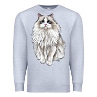 Heather Grey Ragdoll Cat Premium Sweatshirt - LillyAllenDesigns