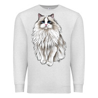 Oatmeal Heather Ragdoll Cat Premium Sweatshirt - LillyAllenDesigns