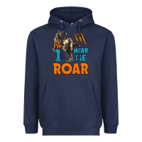 Navy i'm one hear me roar dinosaur birthday Heavyweight Hoodie - LillyAllenDesigns