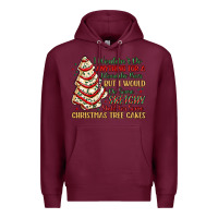 Burgundy sketchy stuff for some christmas tree cakes Premium Hoodie - MaliasSmallBusiness