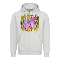 Dove Grey eyes leopard halloween patch Zipper Hoodie - BundleAndBundleShop