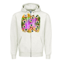 Oatmeal Heather eyes leopard halloween patch Zipper Hoodie - BundleAndBundleShop