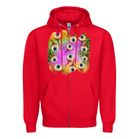 Red eyes leopard halloween patch Zipper Hoodie - BundleAndBundleShop
