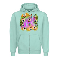 Seafoam eyes leopard halloween patch Zipper Hoodie - BundleAndBundleShop