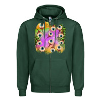 Sports Green eyes leopard halloween patch Zipper Hoodie - BundleAndBundleShop