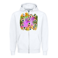 White eyes leopard halloween patch Zipper Hoodie - BundleAndBundleShop
