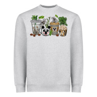Heather Grey koala coffee cups Heavyweight Sweatshirt - texasbilliewilder