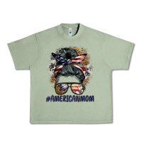 Oil Green americanmom messy bun Urban Heavy Tee - BarkalooDesign