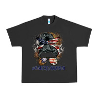 Pigment Black americanmom messy bun Urban Heavy Tee - BarkalooDesign
