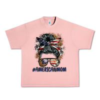 Salmon americanmom messy bun Urban Heavy Tee - BarkalooDesign