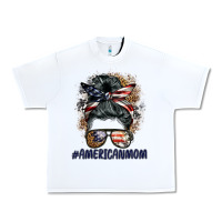 White americanmom messy bun Urban Heavy Tee - BarkalooDesign