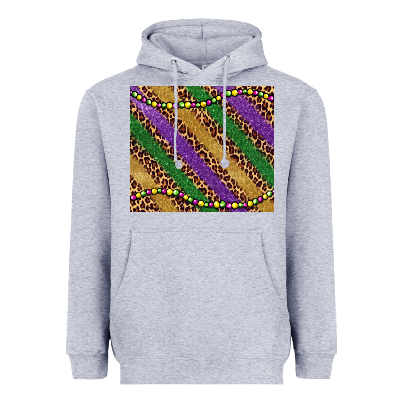Mardi Gras Leopard Glitter Bead Heavyweight Hoodie by BarkalooDesign | Teevron