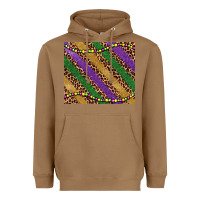 Toasted Coconut mardi gras leopard glitter bead Heavyweight Hoodie - BarkalooDesign