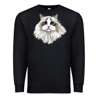 Black Ragdoll Face Cat Premium Sweatshirt - LillyAllenDesigns