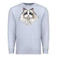 Heather Grey Ragdoll Face Cat Premium Sweatshirt - LillyAllenDesigns
