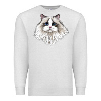 Oatmeal Heather Ragdoll Face Cat Premium Sweatshirt - LillyAllenDesigns