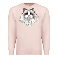 Pale Pink Ragdoll Face Cat Premium Sweatshirt - LillyAllenDesigns