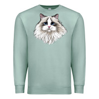 Seafoam Ragdoll Face Cat Premium Sweatshirt - LillyAllenDesigns