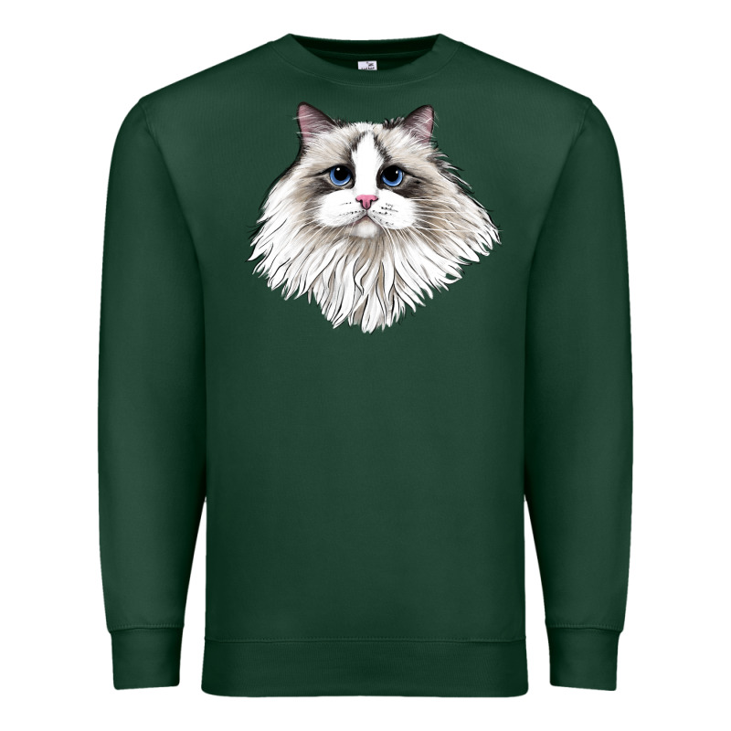 Ragdoll Face Cat Premium Sweatshirt by LillyAllenDesigns | Teevron