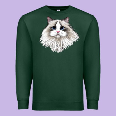 Ragdoll Face Cat Premium Sweatshirt Designed By Lillyallendesigns