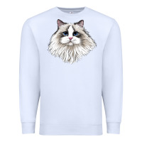 White Ragdoll Face Cat Premium Sweatshirt - LillyAllenDesigns