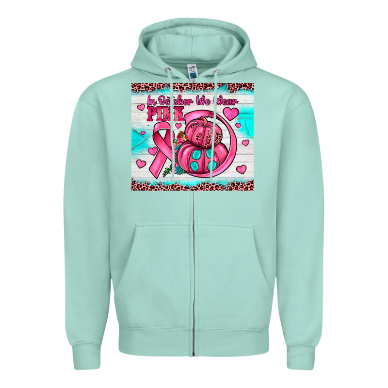 In October We Wear Pink Zipper Hoodie by JahusDesignShop | Teevron