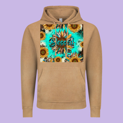 Blessed Sunflowers Vintage Hoodie Designed By Ranaportraitstore