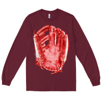 Burgundy Catchers Mitt Fa Element Long Sleeve Tee - FaDigitalArtStudio