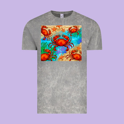Crab Vintage Tee Designed By Barkaloodesign