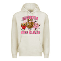 Oatmeal Heather sweeter than pan dulce Premium Hoodie - MaliasSmallBusiness