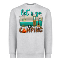 Heather Grey lets go camping Heavyweight Sweatshirt - texasbilliewilder