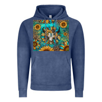 Vintage Denim bull skull sunflowers Vintage Hoodie - RanaPortraitStore