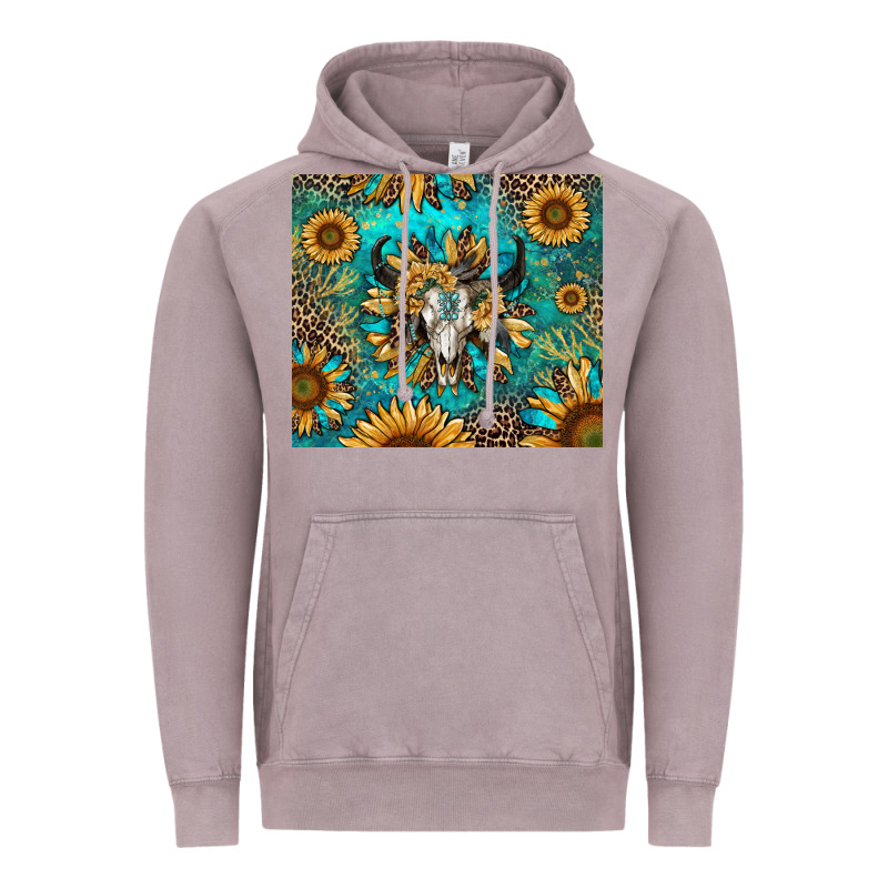 Bull Skull Sunflowers Vintage Hoodie by RanaPortraitStore | Teevron