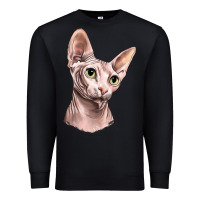 Black Sphynx Cat Premium Sweatshirt - LillyAllenDesigns