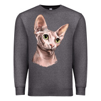 Charcoal Heather Sphynx Cat Premium Sweatshirt - LillyAllenDesigns