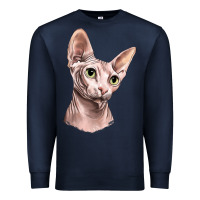 Navy Sphynx Cat Premium Sweatshirt - LillyAllenDesigns