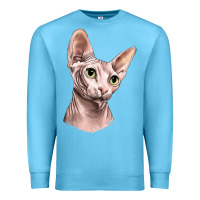 Ocean Blue Sphynx Cat Premium Sweatshirt - LillyAllenDesigns