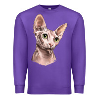 Purple Sphynx Cat Premium Sweatshirt - LillyAllenDesigns