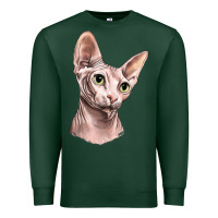Sports Green Sphynx Cat Premium Sweatshirt - LillyAllenDesigns