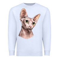 White Sphynx Cat Premium Sweatshirt - LillyAllenDesigns