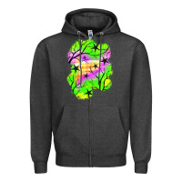 Charcoal Heather star halloween patch Zipper Hoodie - BundleAndBundleShop