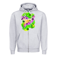 Heather Grey star halloween patch Zipper Hoodie - BundleAndBundleShop