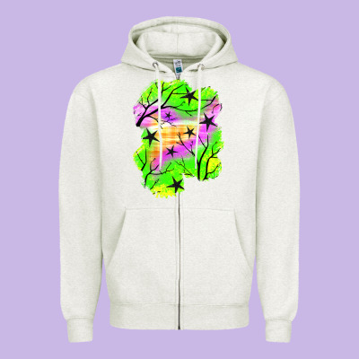 Star Halloween Patch Zipper Hoodie Designed By Bundleandbundleshop